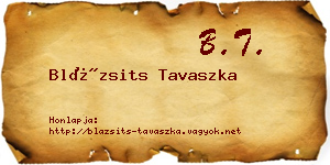 Blázsits Tavaszka névjegykártya